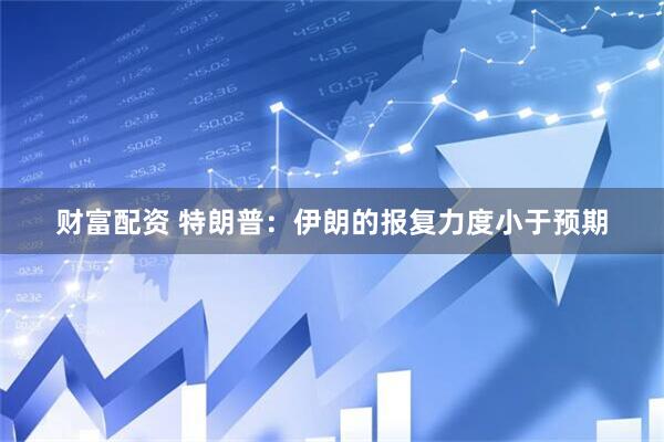 财富配资 特朗普：伊朗的报复力度小于预期